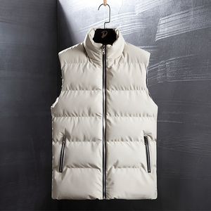 Gilets pour hommes marque coton mode fermeture éclair col montant vers le bas vêtements pour hommes grande taille veste d'hiver sans manches 220926
