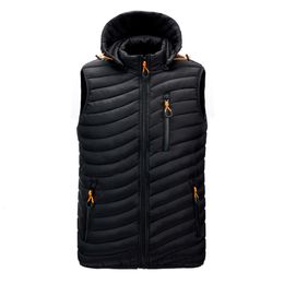 Herenvesten merk mode mannen winter warme vest jassen ontwerper katoengevulde man casual capuchon met hoodcoat mouwloze jas maat m6xl 221202