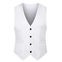 Gilets pour hommes Marque Hommes Gilet Vêtements Gilet Travail d'hiver Toutes les saisons Automne Double boutonnage Formel Sans manches Toute occasion