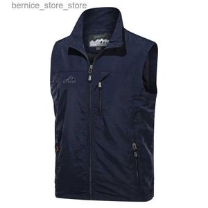 Chalecos para hombres BROWON Chaqueta Hombres Chaleco 2023 Primavera y otoño Abrigo de secado rápido al aire libre Hombres Fotografía de ocio Pescado Bolsillo Tank Top Chaleco Abrigos Q231208