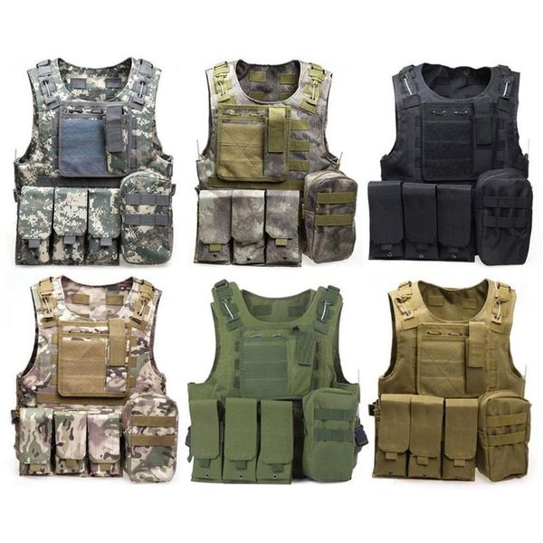 Gilets pour hommes Camouflage Tactique Gilet CS Armée Wargame Corps Molle Armure Équipement Extérieur 6 Couleurs 600D Nylon266Z Vêtements Vêtements Pour Hommes Otnkz