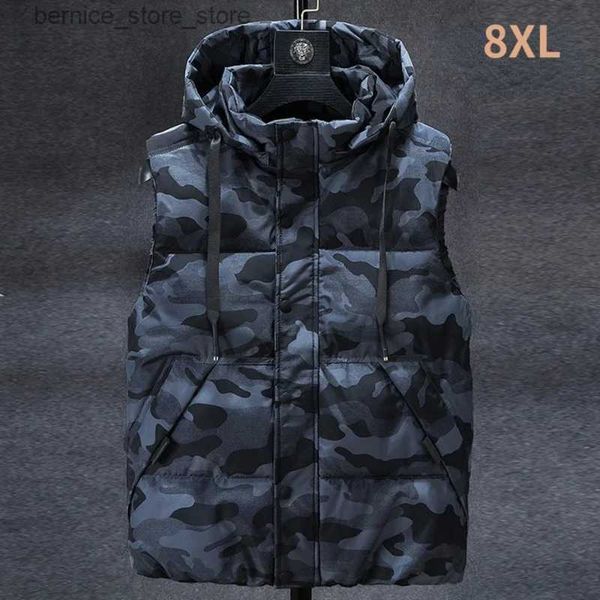 Gilets pour hommes Camouflage gilet hommes mode vestes sans manches 7XL grande taille gilets printemps automne Camo gilets manteau mâle grande taille 8XL Q231208