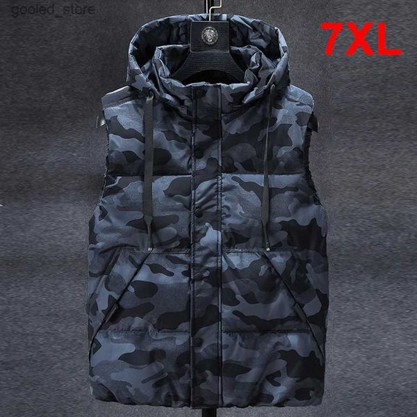 Gilets pour hommes Camouflage gilet hommes mode vestes sans manches 7XL grande taille gilets printemps automne Camo gilets manteau mâle grande taille 7XL Q231129