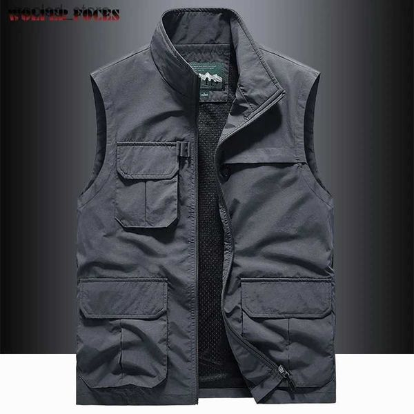 Gilets pour hommes Camping gilets de pêche pour hommes en plein air tactique palmé équipement sport homme moto gilet hommes vestes grande taille vêtements manteau travail Q231129