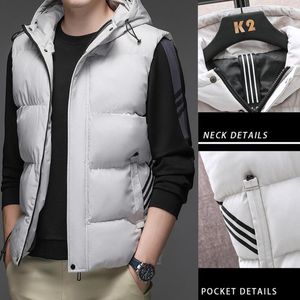 Herenvesten Casual winddichte vestjas Outdoor Zip Heren Mouwloos Wintermaat Plus Vest Mannelijke kleding Katoenen jas Sport Warm