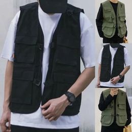 Heren Vesten Chic Cargo Vest Ademend Comfy Streetwear Mannen Mode Dunne Tooling Vest Jas Slijtvast 231017