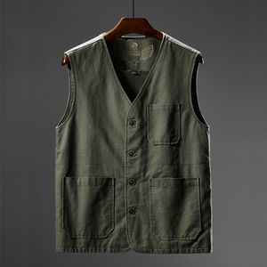 Vêtements de gilets pour hommes gilet militaire de nombreuses poches veste sans manches plus taille 6xl 7xl 8xl grand manteau de voyage masculin 230217