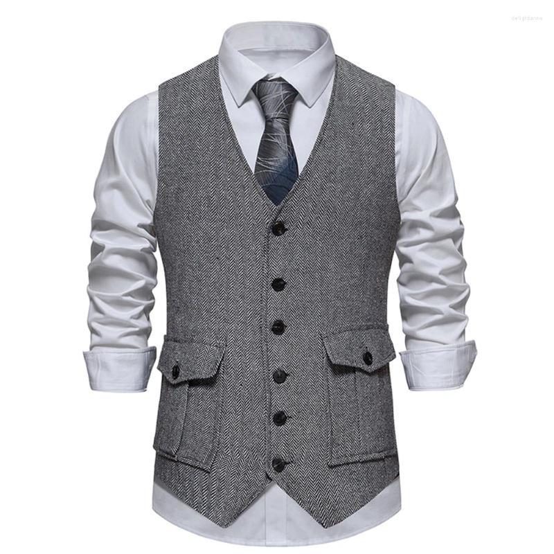 Men's Vests Comfortable Vest Costume Vintage Cotton Blend Wedding Jacket Male Mens Waistcoat Outdoor Comfy Fashion