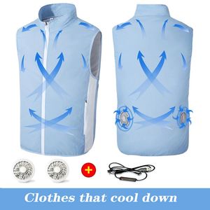 Gilets pour hommes Phrase corrigée Intelligent Cooling Sleeveless Air Conditioned Vest with Fan for Men's Summer Jacket a Tool for Air-Condit 230809