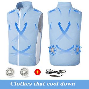 Gilets pour hommes Phrase corrigée Intelligent Cooling Sleeveless Air Conditioned Vest with Fan for Men's Summer Jacket a Tool for Air-Condit 230609