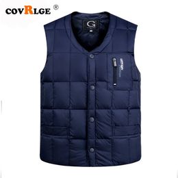 Heren Vesten Covrlge Witte Eend Donsjack Vest Heren Herfst Winter Warm Mouwloos V-hals Button Down Lichtgewicht Mode Vest MWB019 231216