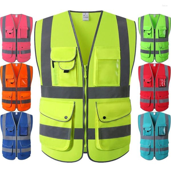 Gilets pour hommes cyclisme Jogging sécurité point culminant gilet réfléchissant travail de nuit sécurité course vêtements haute visibilité