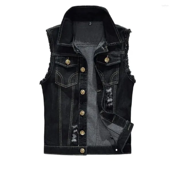 Gilets pour hommes Denim Vest Ripped Jean 6XL Veste Manteaux Gilet Hommes Sans Manches Mâle Réservoir Gilet Hommes