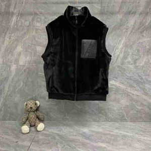 Herenvesten ontwerper Nieuwe Casual Men Mink Vest Cotton Cardigan Jeugd Populaire staande kraag DXIS