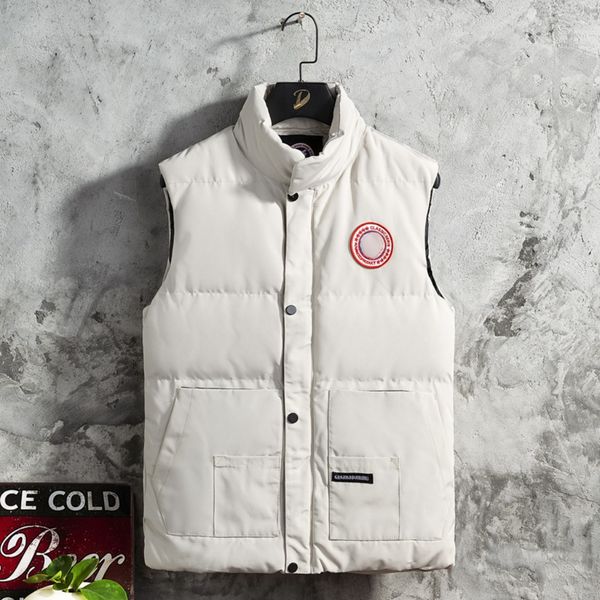 Gilets pour hommes Gilet d'hiver hommes automne chaud veste sans manches gilet décontracté coton rembourré couleur unie grandes poches veste homme gilet manteaux