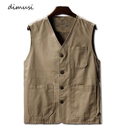 Gilets pour hommes DIMUSI été gilets pour hommes décontracté homme coton respirant maille gilet sans manches vestes homme extérieur pêche gilets vêtements 8XL 230728