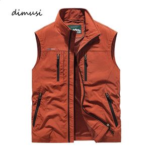 Gilets pour hommes DIMUSI Summer Mens Multipocket Casual Homme Respirant Mesh Gilet Vestes sans manches Outwear Pêche Gilets Vêtements 231109