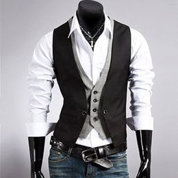 Hommes Gilets Faux Deux Pièces Hommes Costume Gilet Slim Casual Business Messieurs Hommes Gilet Groomman Gilet De Mariage Surdimensionné Steampunk 230222