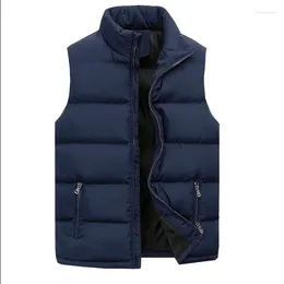 Gilets pour hommes Mode Mâle Casual Solide Sans Manches Col Montant Manteaux À Glissière Outwear Automne Hiver Hommes Lâche Veste Chaude Manteau Gilet