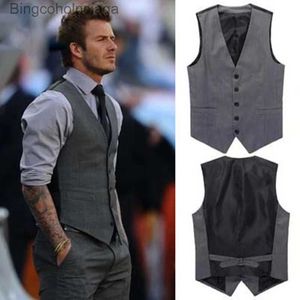 Heren Vesten Mode Single Breasted Pak Vesten voor Mannen Grijs Zwart Hoogwaardig gilet Slim Fit Formeel Business Casual Vest Grote maten 7XLL231014