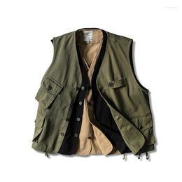 Herenvesten Fashion Tactical Vest Men Army Green Jacket Militaire stijl Casual hoogwaardige jas zomer Harajuku man met veel zakken phin2