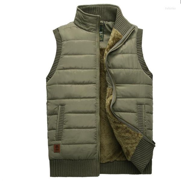 Hommes gilets mode hiver 2023 hommes gilet avec velours épais chaud décontracté col Mandarin ample rembourré veste grande taille L XL 2XL 3XL 4XL