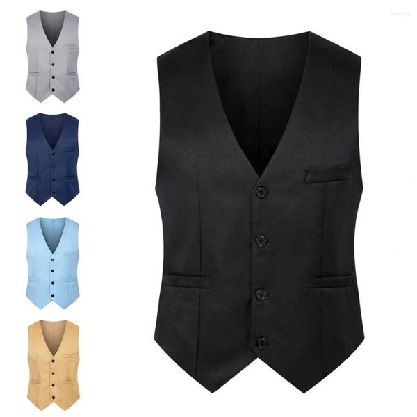 Gilets pour hommes Gilet de printemps à la mode Anti-rides Hommes Business Gilet sans manches Slim Fit