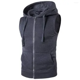 Gilets pour hommes Gilet à la mode Sweats à capuche pour hommes Débardeurs Sweatshirts Hommes Cardigan à capuche Pulls Gilet Printemps Automne Veste sans manches Manteaux