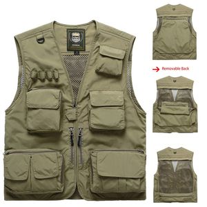 Gilets pour hommes Pêche Hommes Séchage rapide Respirant Multi Poche Mesh Gilet Vestes sans manches Déchargement Pographie Randonnée Plus Taille 7XL 230914