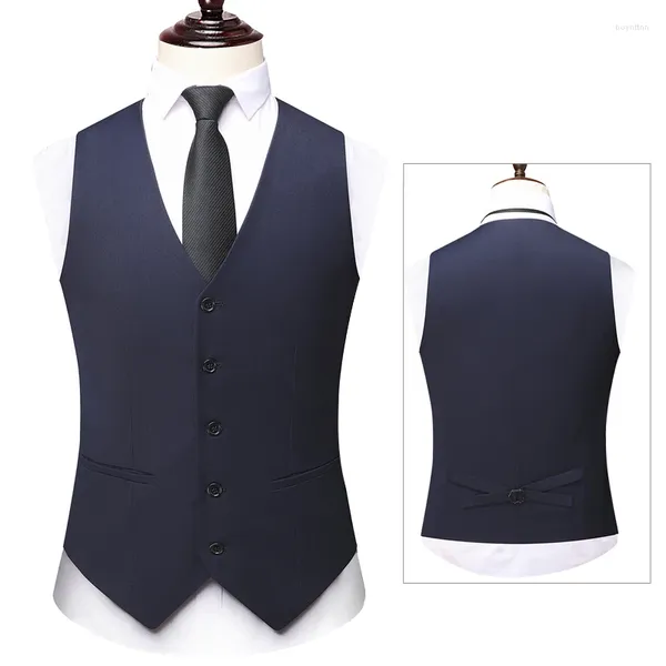 Gilet pour hommes Suisse formelle gilet slim ajustement classique simple gaignement de haute qualité Vêtements de luxe de haute qualité robe sport masculin bleu
