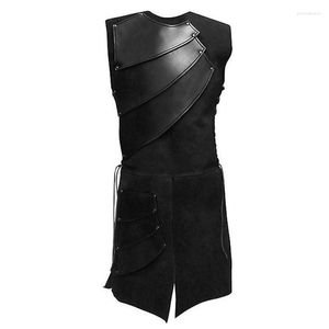 Herenvesten Gothic Tuxedo Vest Middeleeuwse vintage mouwloze steampunk Victoriaans pak mannelijk feest retro cosplay trench#g phin22