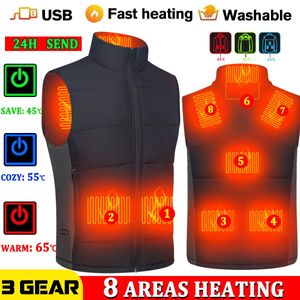 Men's Vests Heating vest men winter jacket women Warm Electric Thermal Waistcoat Fish Hiking Outdoor camping Infrared USB Heated vest jacket 231010