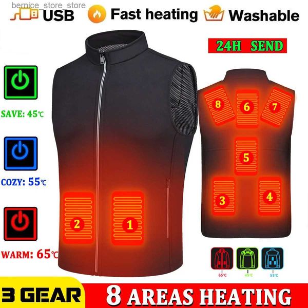 Chalecos para hombres Chaleco calefactor Hombres Chaqueta de invierno Mujeres Cálido Chaleco térmico eléctrico Pescado Senderismo Camping al aire libre Infrarrojo USB Chaleco con calefacción Q231208