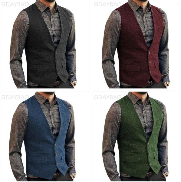 Gilets pour hommes Gilet de costume à chevrons Col en V Gilet de robe formelle d'affaires pour mariage ou smokingA