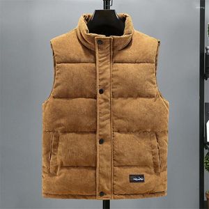 Gilets pour hommes haut de gamme en velours côtelé coton gilet veste automne et hiver mode décontracté Sports de plein air coupe-vent chaud M-5XL