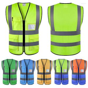 Herenvesten hoge zichtbaarheid reflecterend vest zipper frontveiligheid met strips constructie werkkleding