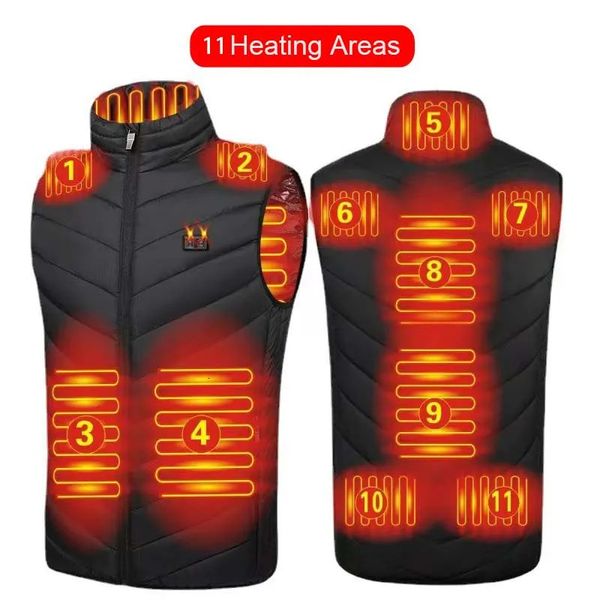 Gilets pour hommes Intelligence Chauffage Gilet Vestes Recharge Électrique Vêtements Chauds Randonnée Chasse Vêtements De Pêche Hommes Femmes Gilet D'hiver 8XL 231122