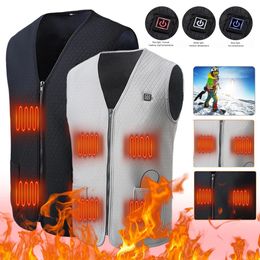 Gilets pour hommes Gilet chauffant intelligent hiver veste chauffante intelligente 3 vitesses contrôle de la température USB gilet chaud thermique électrique pour la chasse en plein air randonnée 231114