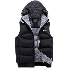 Heren Vesten Jas Heren Mouwloos Vest homme Heren Winter Mode Casual Jassen Mannelijke Capuchon CottonPadded Verdikking Vest 231012