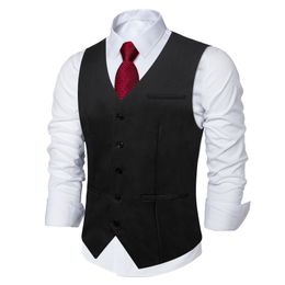 Chalecos para hombres Jas Pria Poliester Rayón Sólido Hitam Rompi Formal Pesta Pernikahan Caqui Biru Merah Blazer Bisnis Ramping Gilet Pengiriman DROP 230904