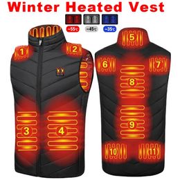Gilets pour hommes JYMCW USB gilet chauffant électrique hiver vestes de chauffage intelligent hommes femmes vêtements de chaleur thermique plus taille manteau de chasse P8101C 231127