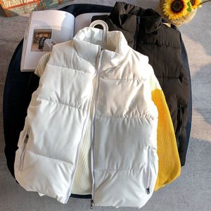 Herenvesten Koreaanse mode Vest Jacket slanke fit stand kraag mouwloze vest in de vaartkleding kleren Solid Color Trends 230217