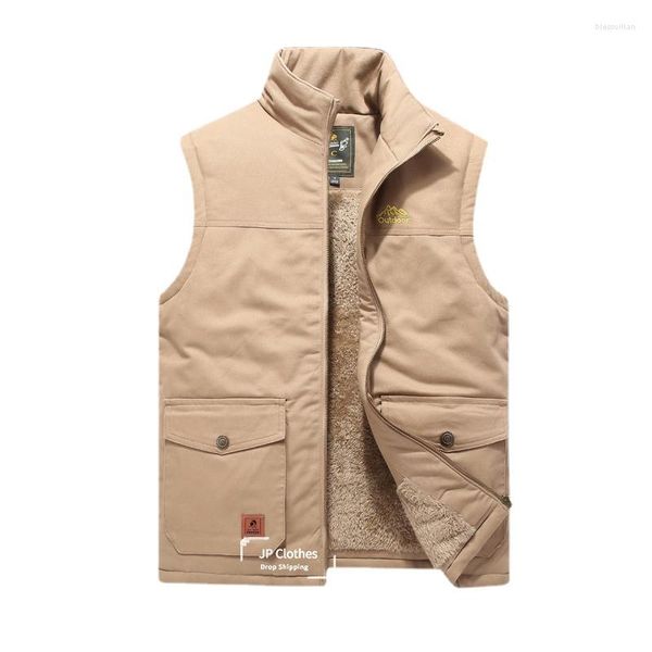 Gilet da uomo Large Size Multi-Pocket Plus 5XL 6XL 7XL 8XL Uomo Fleece Wear Gilet senza maniche Smart da uomo casual Gilet per