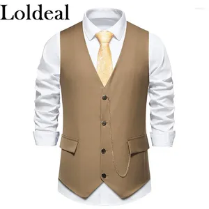 Gilets pour hommes loldeal occasionnel businet léger gilet à gilet slim ajustement