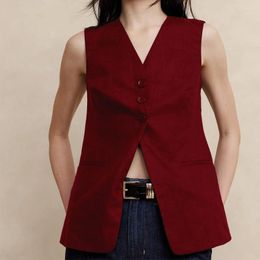 Gilets pour hommes manches longues gilet pour femmes col en v décontracté élégant simple boutonnage costumes en lin gilet Blazer vêtements pour femmes