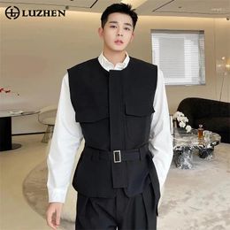 Gilettes pour hommes Luzhen Corée Couche à la mode décorer le gilet 2024 de haute qualité élégant sans manches