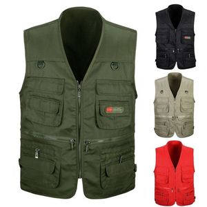 Hommes Gilets Homme Casual Été Sans Manches Travail Gilet Hommes Classique Multi Poche Pograph Gilet Tactique Masculino Globale Gilet Veste 220826