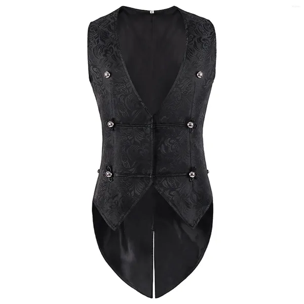 Gilet masculin Vintage Slim Slim Médieval Retro Veste Punk Jacket Cosplay Costume Câble de manteau sans manches et jauge