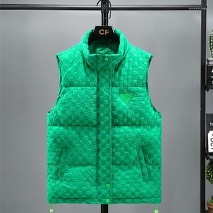 Herenvesten mannen 2023 Wintermerken Zaken Casual Pocket Warm vest Vest herfst outfits mouwloze jas jas groen