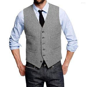 Gilets pour hommes Gilet pour hommes Veste à simple boutonnage Slim Casual Formal Business